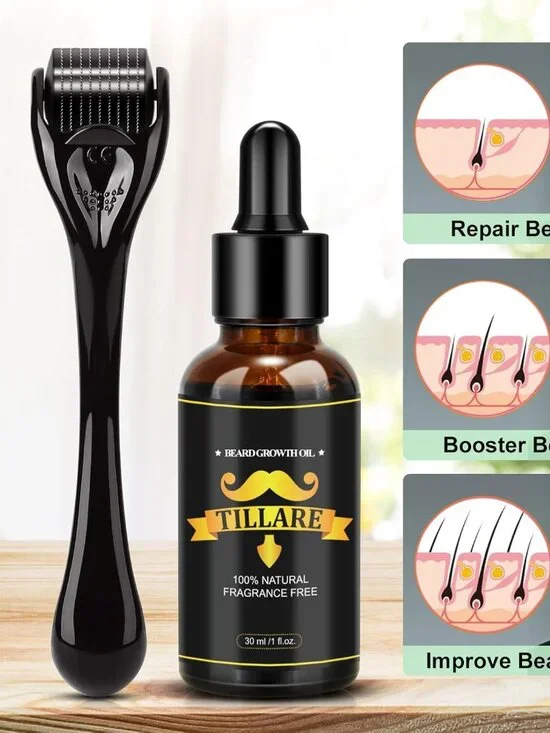 Beard Growth Kit, 5 pieces Promote Thicker and Healthier Beard - Picture 2 of 5